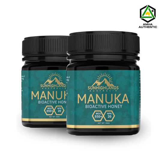 Manuka Honey MGO 850+ (EQV UMF 20+) | 2 Jars of 250g | Classic Bundle