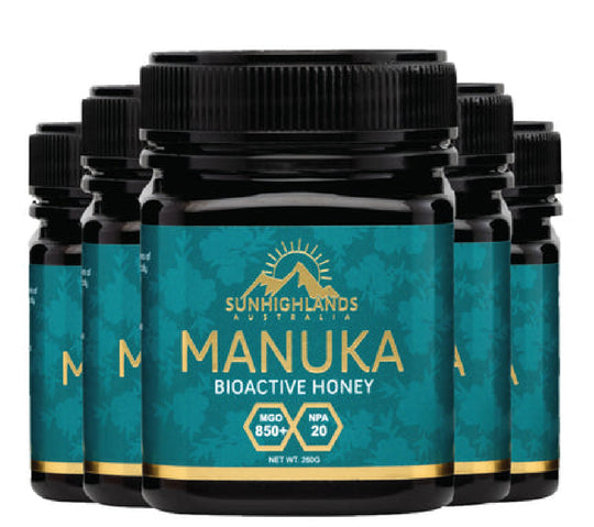MGO 850+ Manuka Honey Premium Bundle - 5 Jars - Australian Certified