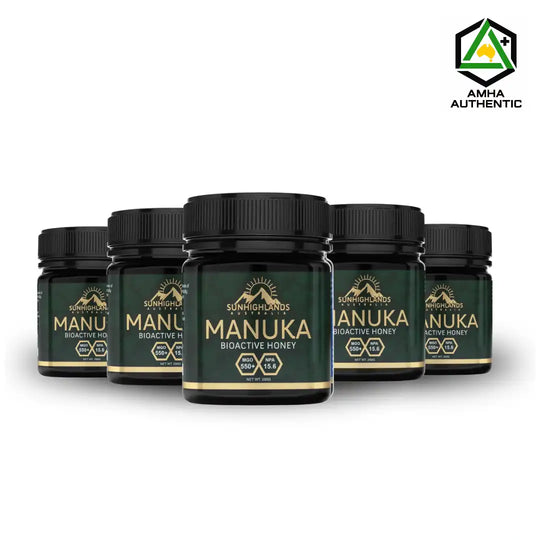 Manuka Honey MGO 550+ (EQV UMF 15.6+) | 5 Jars of 250g | Premium Bundle