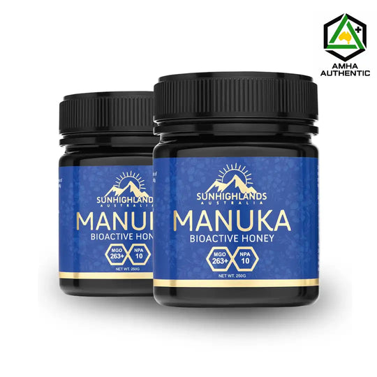 Manuka Honey MGO 263+ (EQV UMF 10+) | 2 Jars of 250g | Classic Bundle