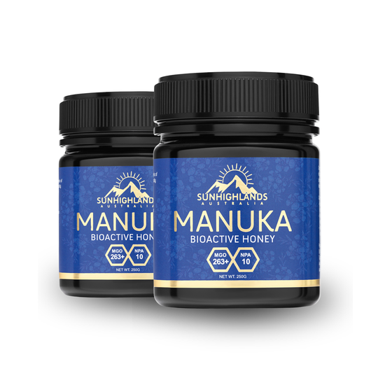 Manuka Honey MGO 263+ (EQV UMF 10+) | 2 Jars of 250g | Classic Bundle
