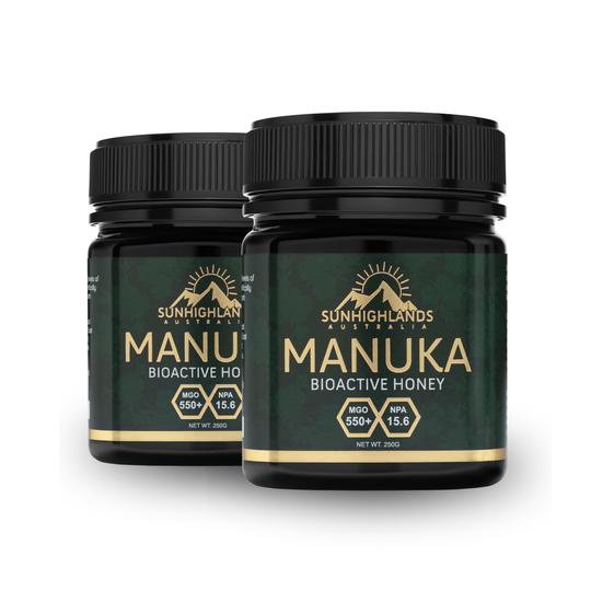 Manuka Honey MGO 550+ (EQV UMF 16+) | 2 Jars of 250g | Classic Bundle