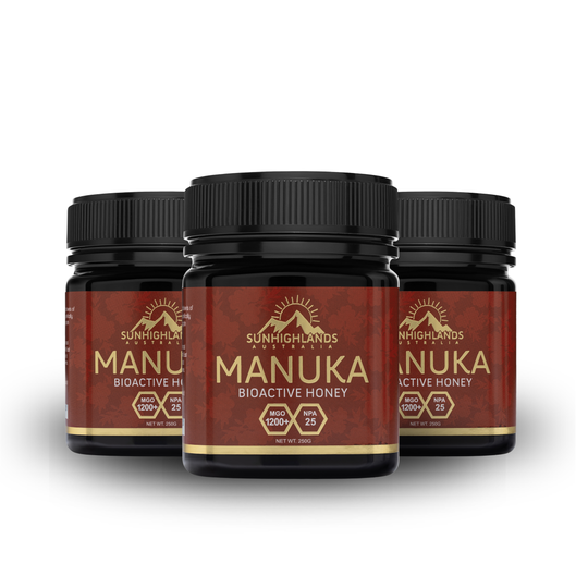 Manuka Honey MGO 1200+ (EQV UMF 25+) | 3 Jars of 250g | Prime Bundle