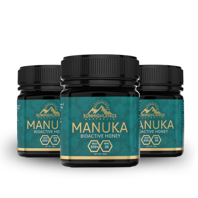 Manuka Honey MGO 850+ (EQV UMF 20+) | 3 Jars of 250g | Prime Bundle