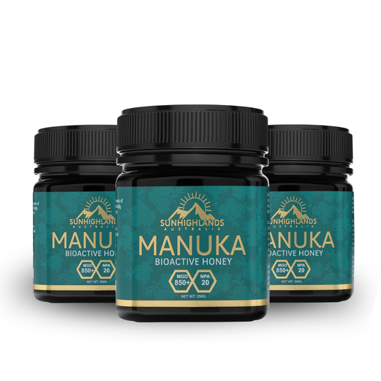 Manuka Honey MGO 850+ (EQV UMF 20+) | 3 Jars of 250g | Prime Bundle
