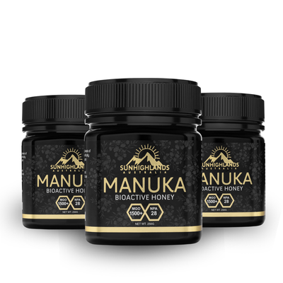 Manuka Honey MGO 1500+ (EQV UMF 28+) | 3 Jars of 250g | Prime Bundle