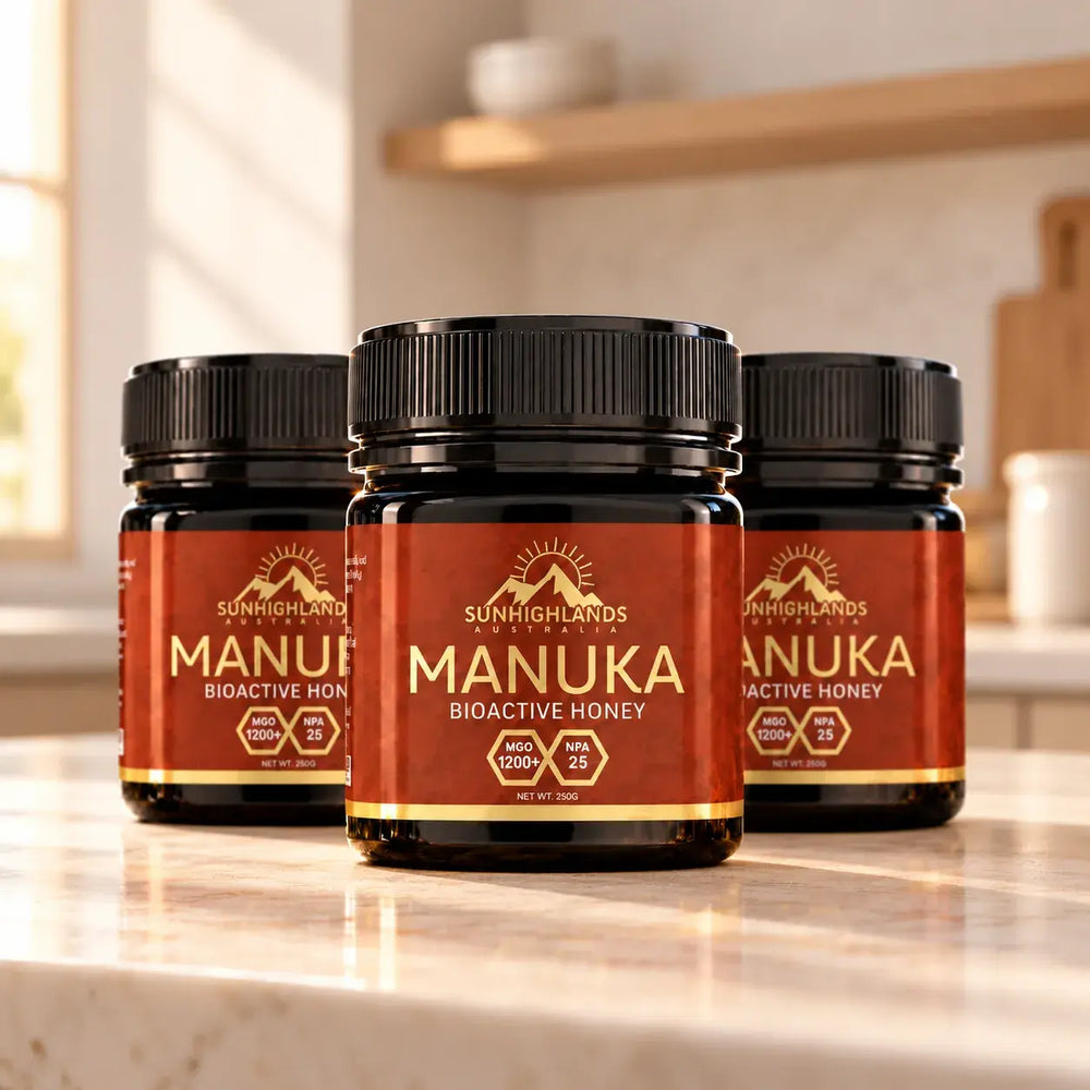 Manuka Honey MGO 1200+ (EQV  UMF 25+) | 3 Jars of 250g | Prime Bundle