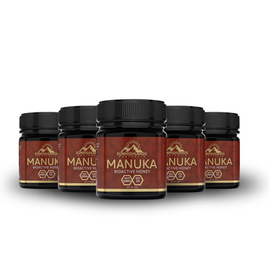 Manuka Honey MGO 1200+ (EQV UMF 25+) | 5 Jars of 250g | Premium Bundle