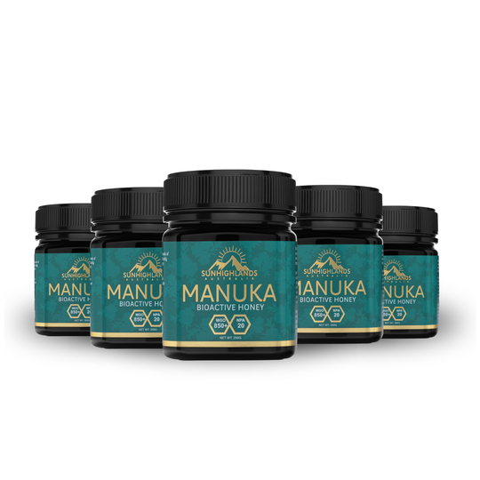 Manuka Honey MGO 850+ (EQV UMF 20+) | 5 Jars of 250g | Premium Bundle