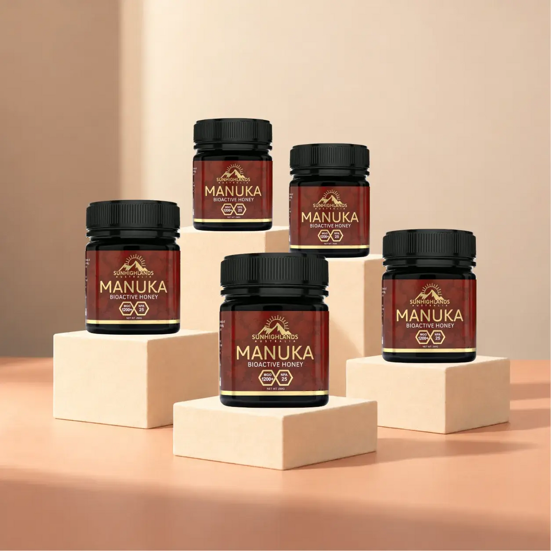 Manuka Honey  MGO 1200+ (EQV UMF 25+) | 5 Jars of 250g | Premium Bundle