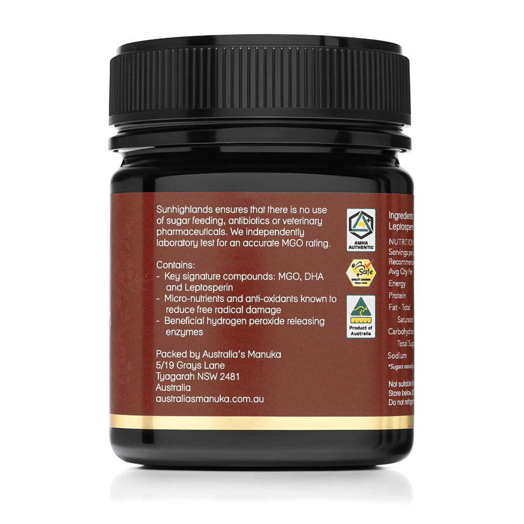 Manuka Honey MGO 1200+ (EQV UMF 25+) | 1 Jar of 250g