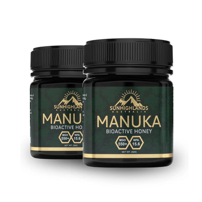 Manuka Honey MGO 550+ (EQV UMF 16+) | 2 Jars of 250g | Classic Bundle