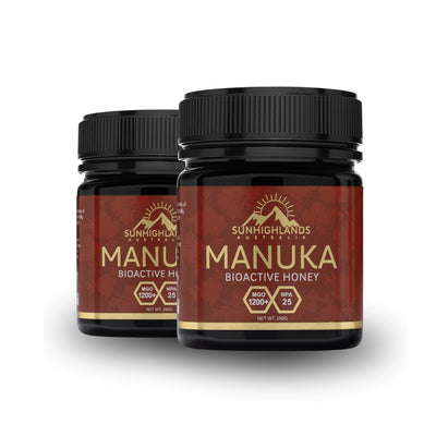 Manuka Honey MGO 1200+ (EQV UMF 25+) | 2 Jars of 250g | Classic Bundle